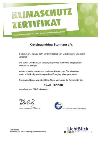 Zertifikat Kreisjugendring Stormarn e.V.